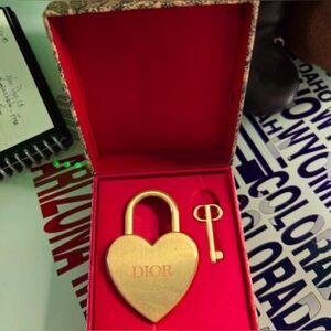 Dior Big Gold Heart 💛 Lock and Key, New in Box